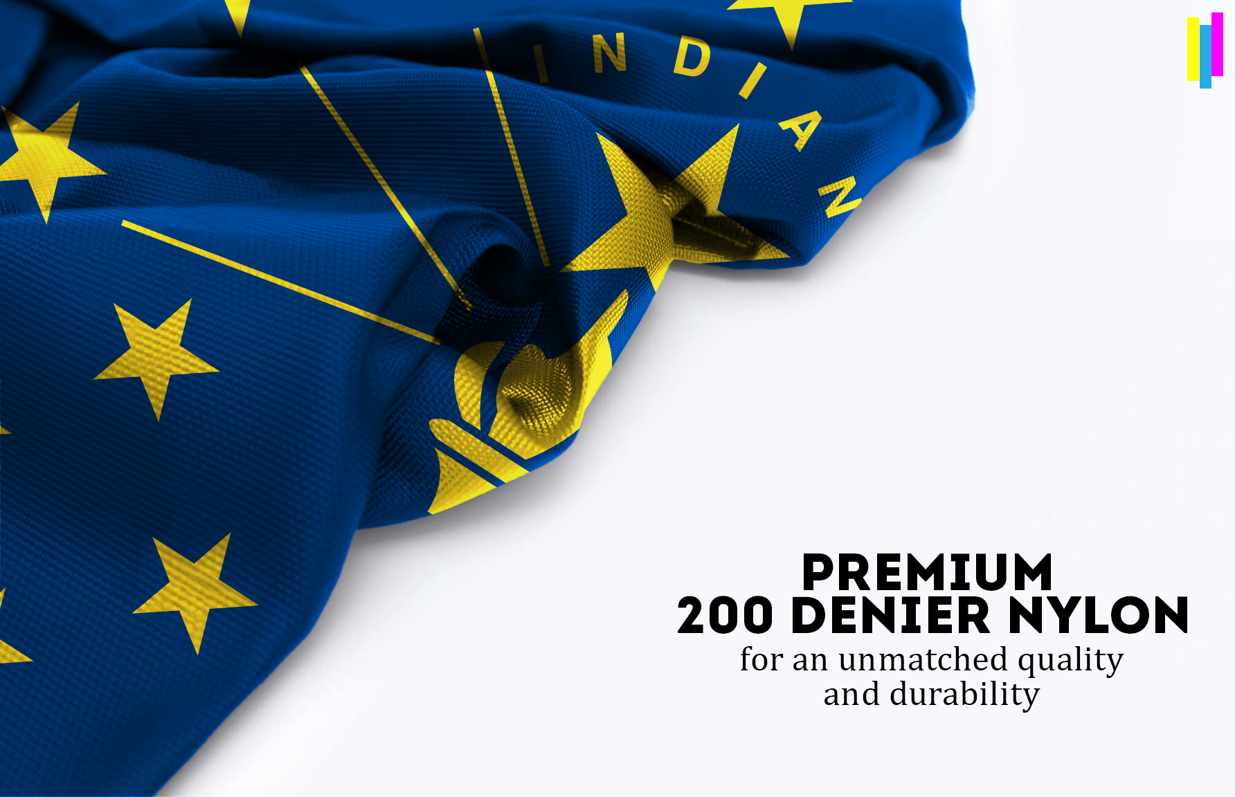 A.G.A.S Manufacturing Group 3 x 5 Ft 200 Denier Nylon Indiana State Flag, Indoor/Outdoor Standard Size