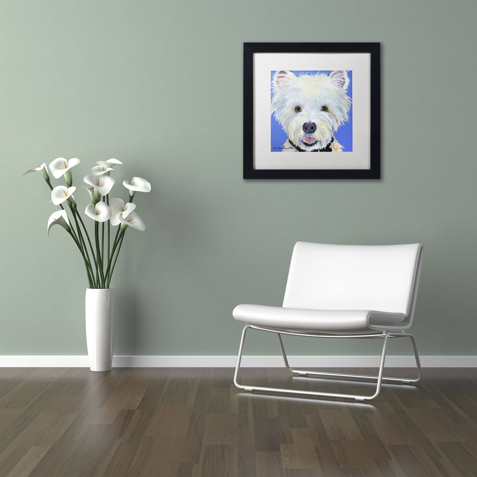 "Amos" Canvas Art by Pat Saunders-White, White Matte, Black Frame