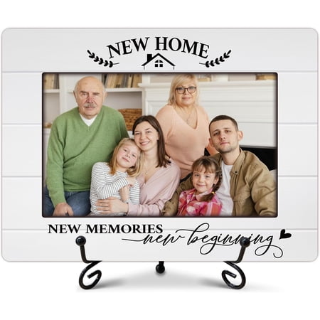 Housewarming Gifts for New Home, New Home Picture Frame, Family Picture Frame, House Warming Gifts for Family Friends Couples, Home Office Desk Decor, for 4 x 6 Photo-A30