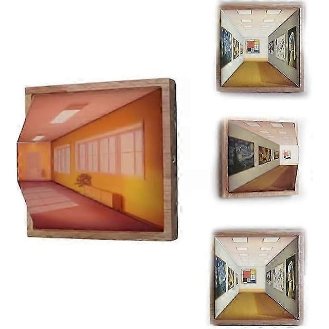3D Naked Eye Visual Night Light, Three Dimensional Visual Effect LED Lights, Wall Mounted Design Night Light for Wall, Three Color Light Effect Adjust