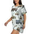 thumbnail image 2 of Lsque Tractor and Dumper Women's Short-Sleeved Pajama Set - 2 Piece Soft and Lightweight Sleepwear Set-Small, 2 of 9