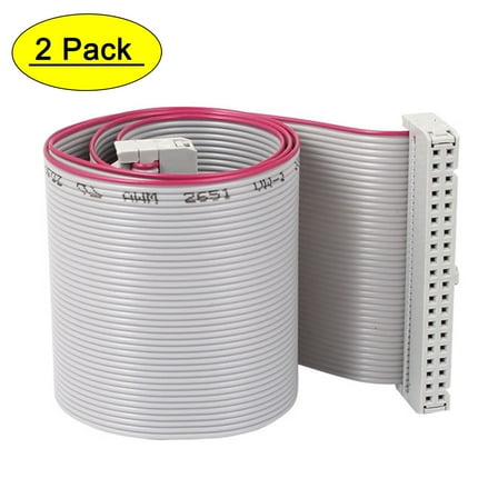 2pcs 2.54mm 40-Pin Female to Female IDE PATA Extension Flat Ribbon Cable 50cm