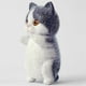 thumbnail image 3 of flocking Resin cartoon cats shape resin dolls orange, 3 of 5