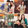 thumbnail image 4 of Pioneer Flower Floral Print Pattern Apron-Garden Aprons for Women with Pockets-Cotton Linen Waterproof Kitchen Cooking Gardening Aprons Adjustable for Kitchen,Cooking,BBQ and Salon 33x27 Inch, 4 of 7