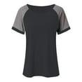 thumbnail image 4 of Teissuly Fashion Women's Summer Round Neck Colorblock Short Sleeve Pullover T-Shirt, 4 of 9