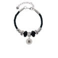 thumbnail image 2 of Delight Jewelry Silvertone Disc 1/2'' Initial - s - Grandmother Celtic Knot Leather Bead Bracelet, 7"+2" Extender, 2 of 4