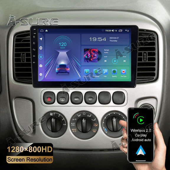 9" Android 13 Car Radio Stereo for Ford Escape 2001-2007, 2 32GB Wireless CarPlay Android Auto GPS Navi Wi-Fi Bluetooth SWC DSP FM RDS USB