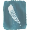 thumbnail image 2 of Popp, Grace 26x32 Gold Ornate Wood Framed with Double Matting Museum Art Print Titled - Feathers on Dusty Teal VI, 2 of 4