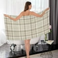 thumbnail image 7 of Cream Beige Plaid Tartan Cotton Towel Set 2 Piece, 1 Bath Towels 1 Washcloth, Soft Fast Dry Super Absorbent Face Hand Towel for Bathroom Hotel Gym Spa and Beach, 7 of 7