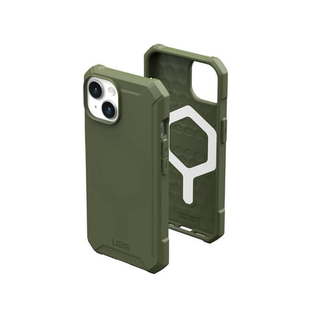 UAG Case Compatible with iPhone 15 Plus Case 6.7" Essential Armor Olive Drab Built-in Magnet Compatible with MagSafe Charging Rugged Military Grade Dropproof Protective Cover by URBAN ARMOR GEAR