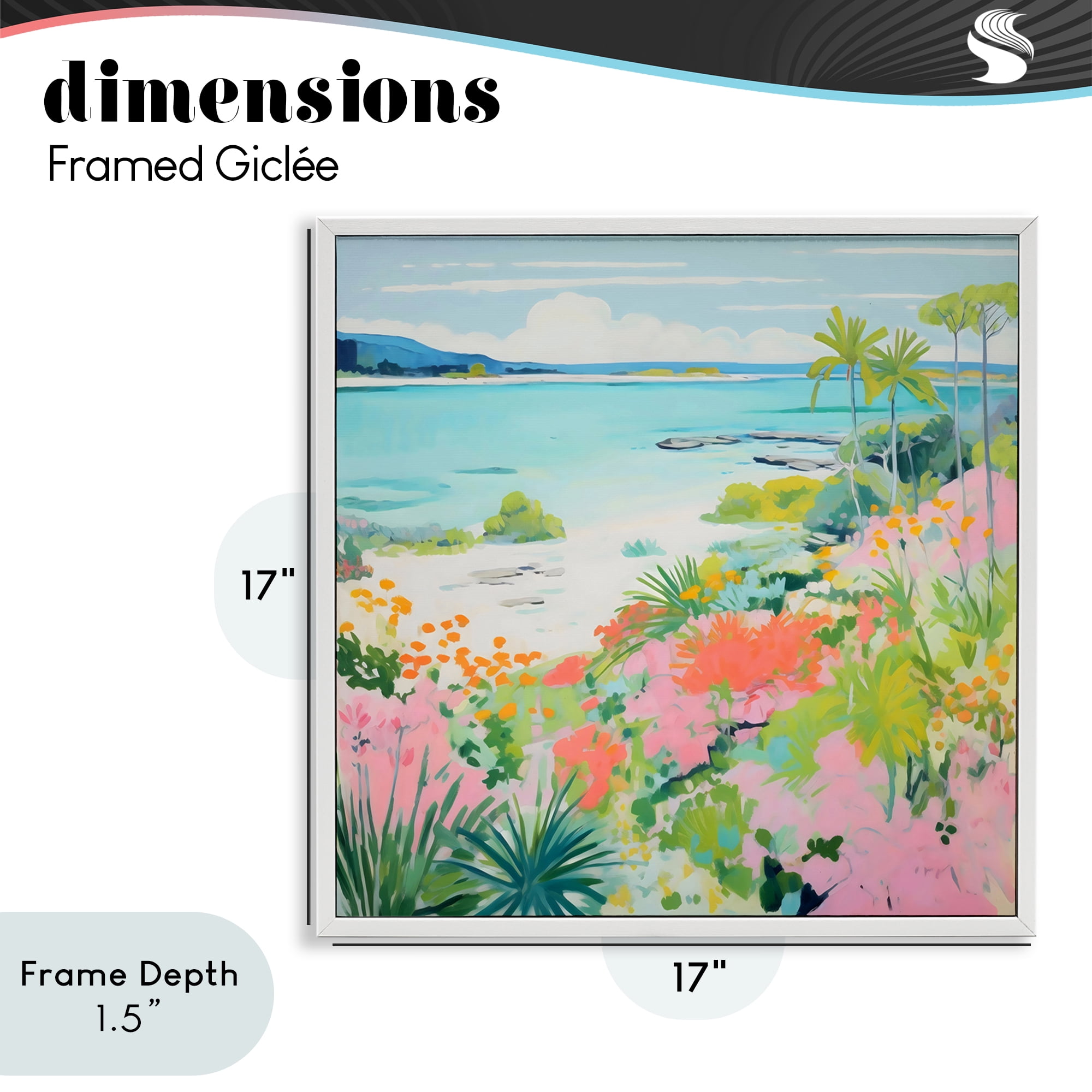 Stupell Industries Tropical Coast Blooming Shoreline White Framed Giclee Art, design by Creative Studio