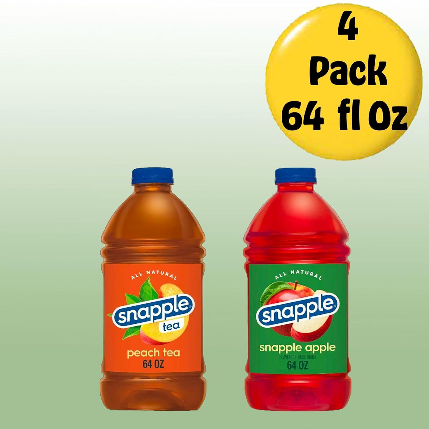 Snapple Variety Pack All Natural Fruit Juice Drink, 64 fl oz Plastic Bottles, 4-Pack
