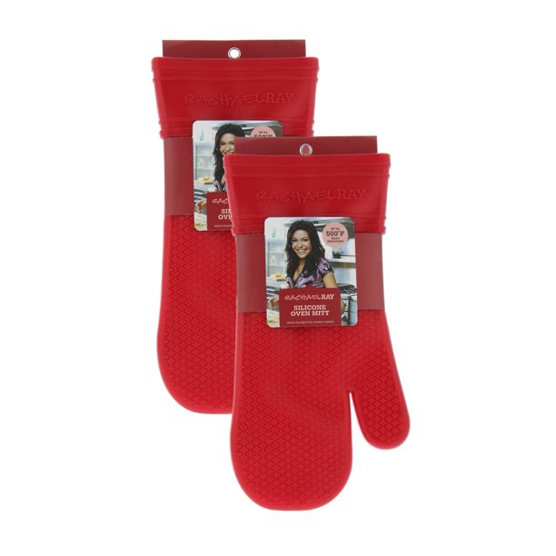 Rachael Ray Silicone Kitchen Oven Mitt with Quilted Cotton Liner