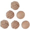 thumbnail image 2 of Pack of 6 Orbs Decorative Balls 2.8" Assorted Jute Rope Spheres Orbs Rustic Decorative Balls for Centerpiece Bowl Fillers Farmehouse, Vase Tray Filler, Home Tabletop Décor, Housewarming Gift (Brown), 2 of 4
