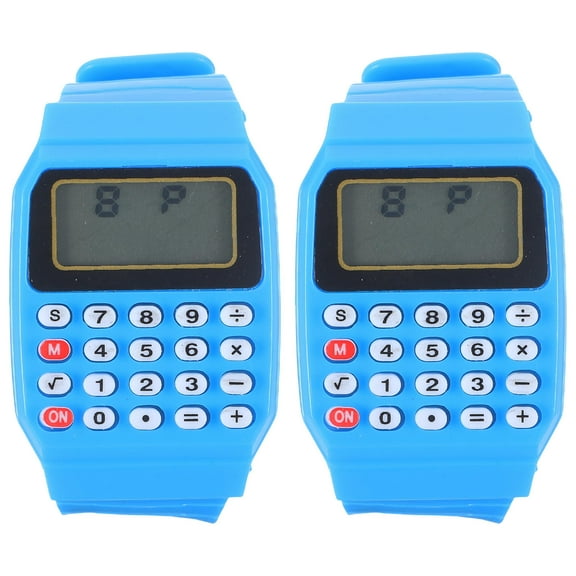 ELAYARD 2-Pack Calculator Wrist Watches Portable Timepiece for Math Calculations and Everyday Use