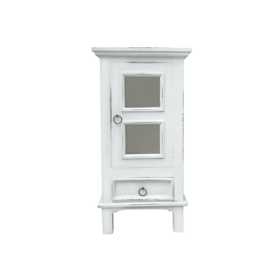 Sunset Trading Cottage One Door End Table | Drawer | Nightstand | Distressed White