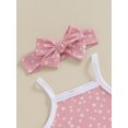 thumbnail image 6 of Suealasg Baby Girls Summer Outfit 3 6 12 18 Months Infant Girls Sleeveless Floral Print Rib Rompers Shorts Headband Set 0-18M 3Pcs Newborn Girl Casual Clothing, 6 of 9