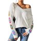 thumbnail image 3 of Suéteres de Punto de Larga con Estampado Floral Bohemio Clásico para Mujer, Estilo Informal, para Otoño e Invierno 2025. S, 3 of 10