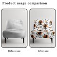 thumbnail image 6 of HELLHERO Dustproof Accent Chair Cover for Dining Room, Stain Protection Armless Accent Chair Protector, Black Cat Spider web, 6 of 8
