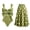 Avocado Matcha Set, variant on Women One Piece Swimsuit Set Big Bow Cutout Design, Conservative Summer Beach Wear High Waist Swimwear