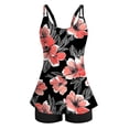 thumbnail image 4 of HAPIMO Women's Tankini Sets Tropical Print Spaghetti Straps Swim Top with Boyshort Flowy Modest Two Piece Bathing Suits Lightweight Summer Swimsuits for Beach Pool Vacation Black L, 4 of 8