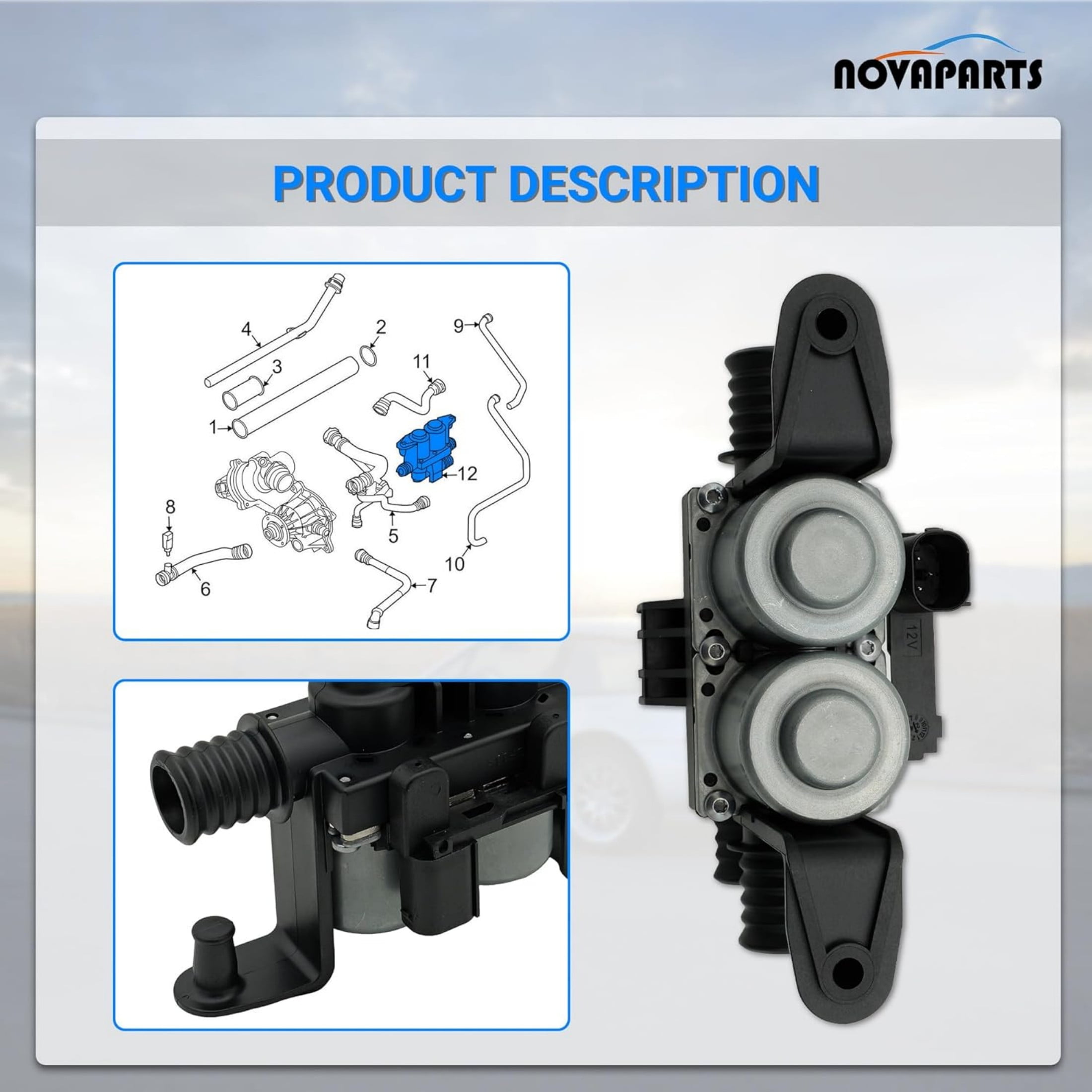 NOVAPARTS 64116906652 HVAC Heater Control Valve for BMW E60 535i E61 E63 E64 E65 E66 E53 525i 528i 530i 550i 645Ci 650i 745i 750i 760i M5 M6 Alpina Land Rover Range Rover Sport 64128374995