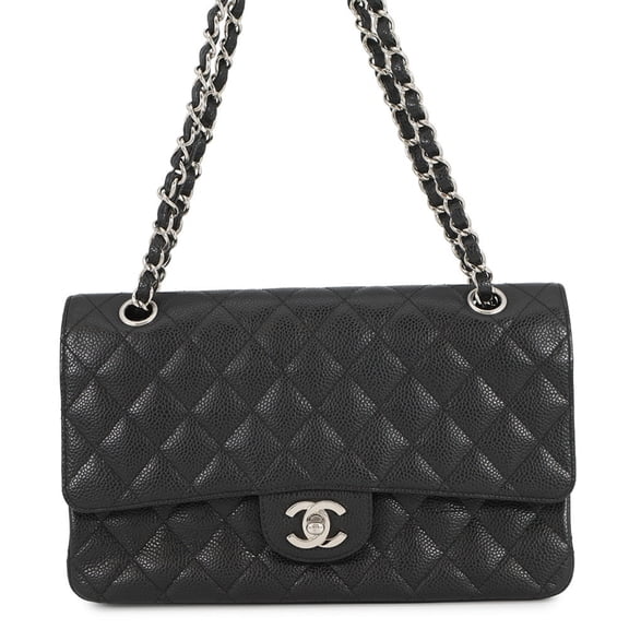 Pre-Owned CHANEL Chain Shoulder Bag Matelasse 25 Coco Mark Double Caviar Skin A01112... (Good)