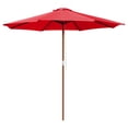 thumbnail image 1 of Yescom 9FT Wooden Patio Umbrella UV30+ for Beach Pool Wedding Party Table Market Garden Yard Hotel Deck Cafe Red, 1 of 10