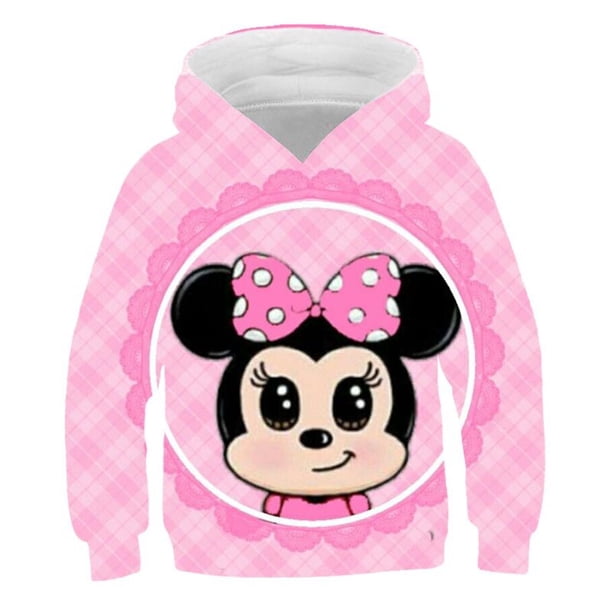 Niñas dibujos animados Minnie Mickey Sudadera con capucha ropa niños primavera algodón moda sudaderas niño Minnie top fit chico tamaño 100-160c6T Gao Jinjia LED