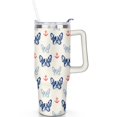 thumbnail image 2 of Stylish Dog Pattern Travel Mug - 40oz Leakproof Tumbler with Straw & Handle - Ideal Gift for Women Who Love Puppies, 2 of 7