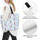 thumbnail image 3 of Balery Poodle Dog Bolsa Tote Estilo Estético con Cremalleras, Bolsa de Hombro, Bolsa de Compras Grande y Plegable, 3 of 8