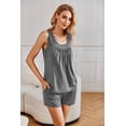 thumbnail image 3 of Ekouaer Womens Sleeveless Pajamas Set Cotton Pj Sets Tank Top and Shorts Sleepwear Summer 2 Piece Loungewear, 3 of 6
