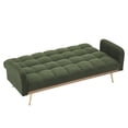 thumbnail image 6 of FFZ 69 Inch Soft Teddy Fleece Convertible Sofa Bed with Adjustable Armrests, Green, 6 of 9