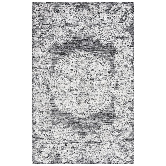 SAFAVIEH Precious Ariana Quatrefoil Area Rug, Black/Ivory, 8' x 10'