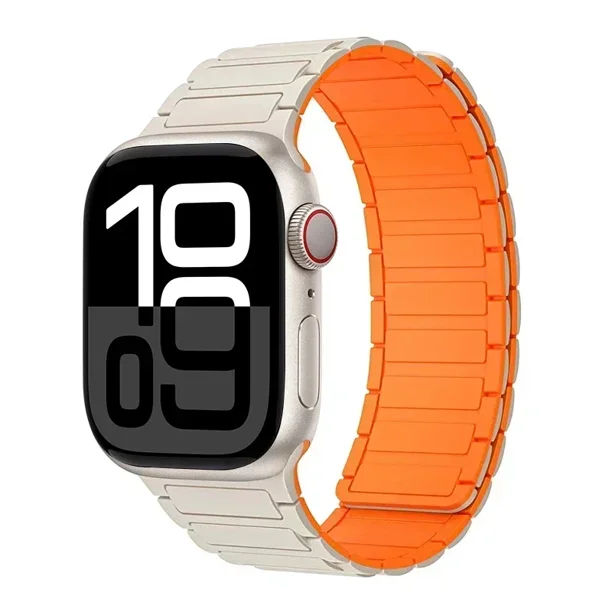 Correa magnética para Apple Watch Band 45mm 42 mm 40mm 46mm 41mm 44mm 38 pulsera de silicona iWatch Series 8 6 7 Se 9 10 Ultra 2 49mm