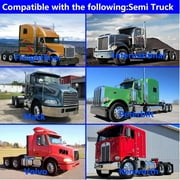 Stainless Steel Straight Spring Loaded Mud Flap Hangers Brackets Mudflap Holders Mounts Set 1-1/8 Bolt Spacing 30 Length with Aluminum Reflective Tapes fit for Semi Trucks, 2 pcs