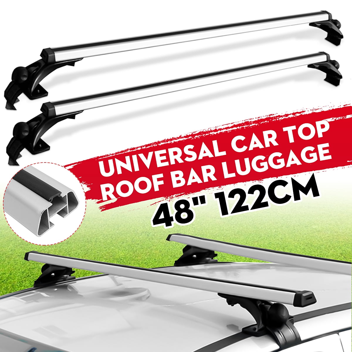 Pair of 48 Car Roof Rack Aluminum Luggage Cross Bar for Toyota Prius 2007-2017 Waterproof Car Luggage Rack Cargo Carrier Max Load 150LBS 2 Years Warranty