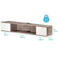 thumbnail image 2 of FITUEYES Floating TV Stand Shelves for TVs up to 43" Flat Screen, Wall Mounted Media Console Component Shelf with Side Storage for Living Room, Bedroom, 40", White & Oak, 2 of 6