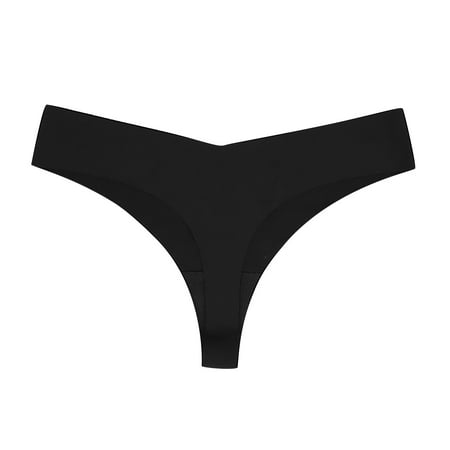 

Kddylitq Seamless Women s Thong Low Rise Soft Underwear Black M