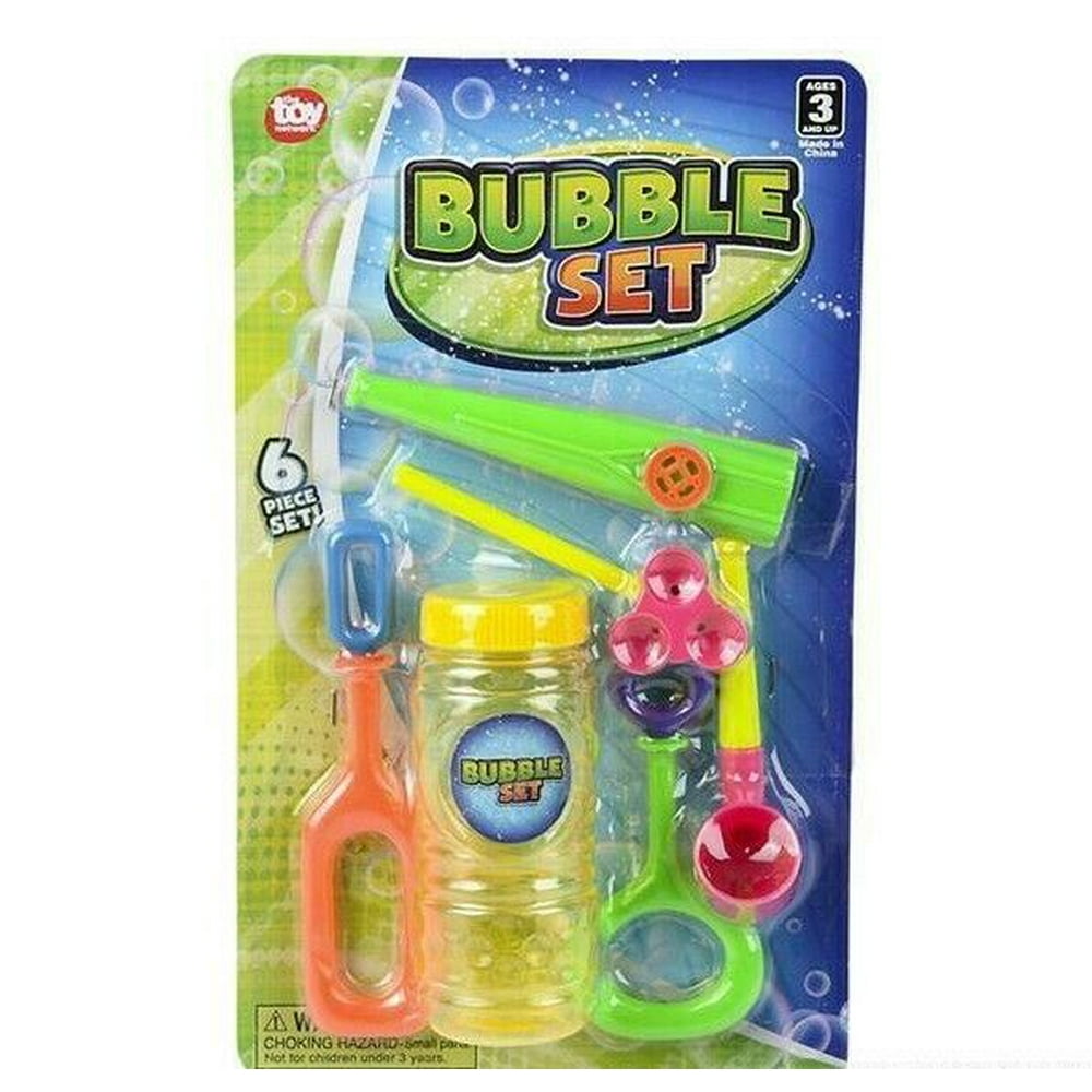 6 PIECE BUBBLE SET 4'' 5'' Super Fun Bubbles