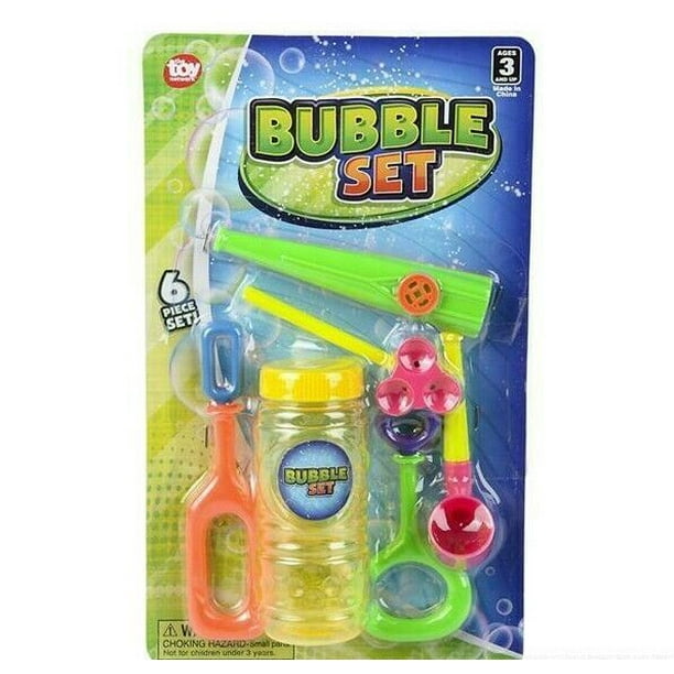 6 PIECE BUBBLE SET 4'' 5'' Super Fun Bubbles