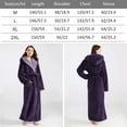 thumbnail image 6 of AMITOFO Long Hooded Robes for Women Luxurious Plush Bathrobes with Pockets & Waist Belt Full Length Bathrobe Winter Warm Sleepwear - L & Navy, 6 of 7