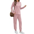 thumbnail image 3 of UVN Pajama Sets for Women Waffle Knit Lounge Sets Long Sleeve Henley Shirts and Long Pants Sleepwear 2 Piece Pjs Soft Comfy Loungewear with Pockets, 3 of 8