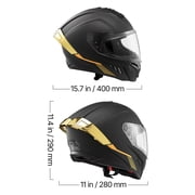 KFFKFF Full Face Motorcycle Helmet, Dual-Visor Street Bike Helmet, Lightweight and Comfortable Motocross Helmet for Adults - DOT & ECE Certified (M Size)
