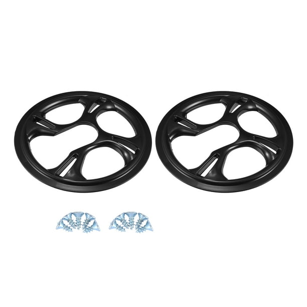 2uds Cubierta de la rueda de la cadena Unique Bargains Bielas y accesorios para bicicletas 48 Dientes 12cm 4 Agujeros Negro