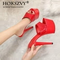 thumbnail image 7 of 181 Series 16.5cm Heel 7cm Platform 2021 Summer New Leather Fish Toe Shoes Women High Heels Sexy Platform Sandals LFD, 7 of 7