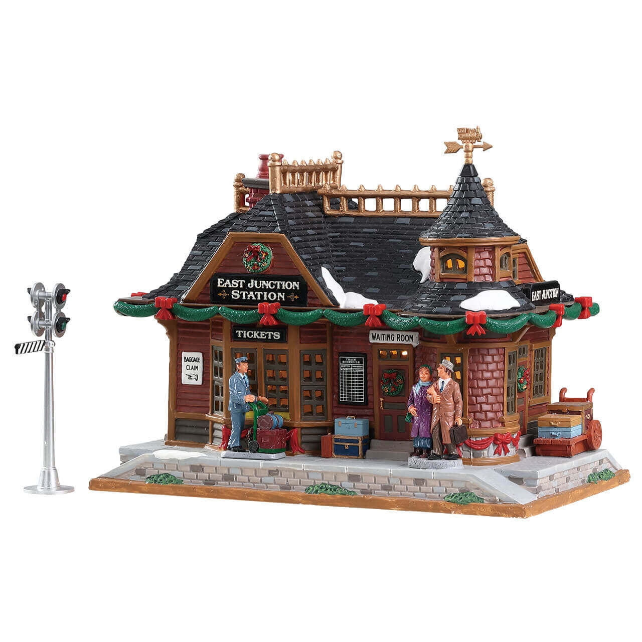 Maison Lumineuse Lemax 'Whitbey Residence' En Porcelaine - 20x19x15 Cm, éclairage LED, Décoration Noël Village