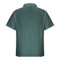 thumbnail image 4 of Dagegui Mens Cotton Linen Shirts Solid Casual Loose Fit T-Shirts Short Sleeve Button Down Lapel Shirt Tops Big and Tall Homewear Tees Today Sales Green,M, 4 of 6
