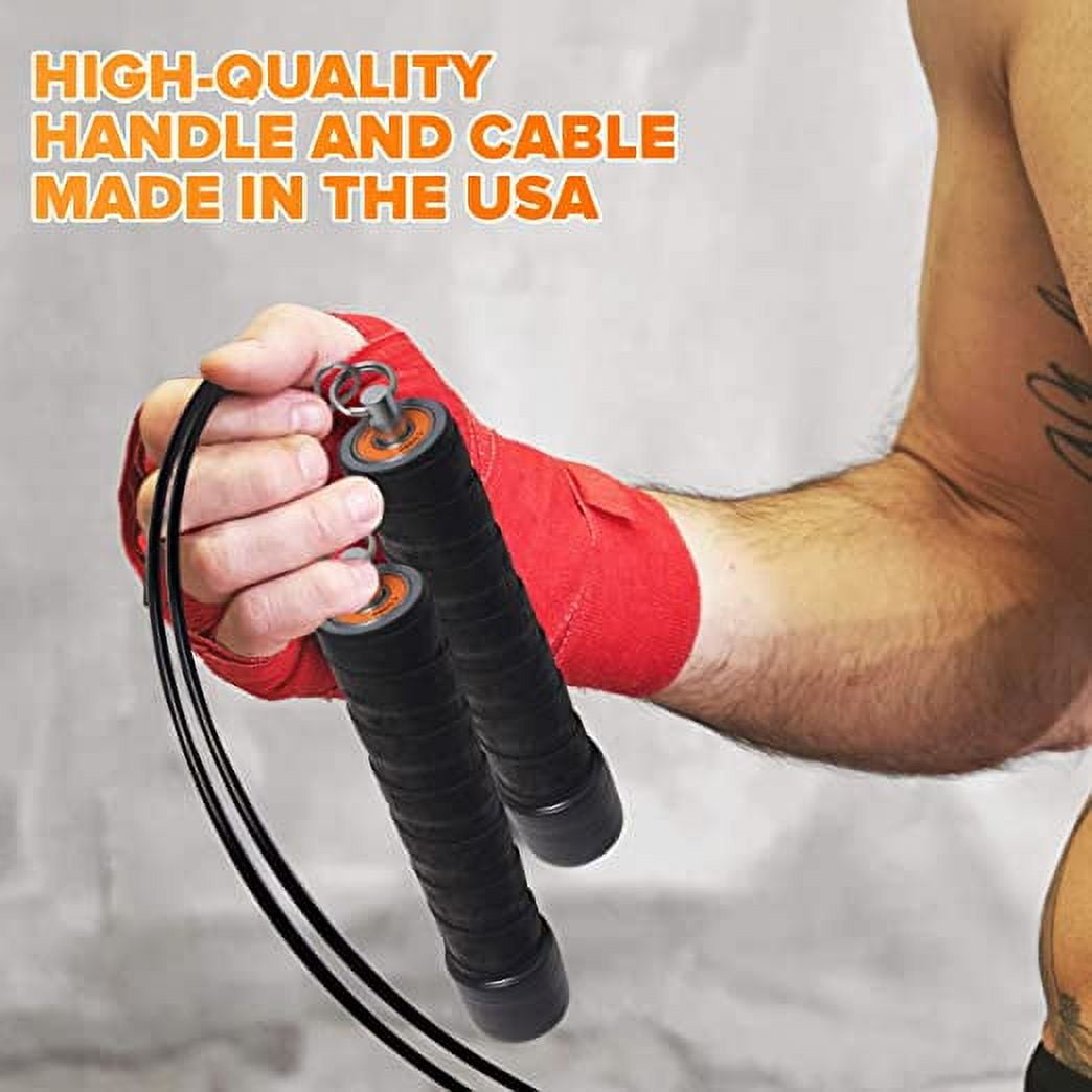 Mute Sports Equipment Speed Jump Rope for Beginners 8 ft. 8 inches long WITH Storage Bag Skipping Rope for workouts, training, exercise and weight loss.