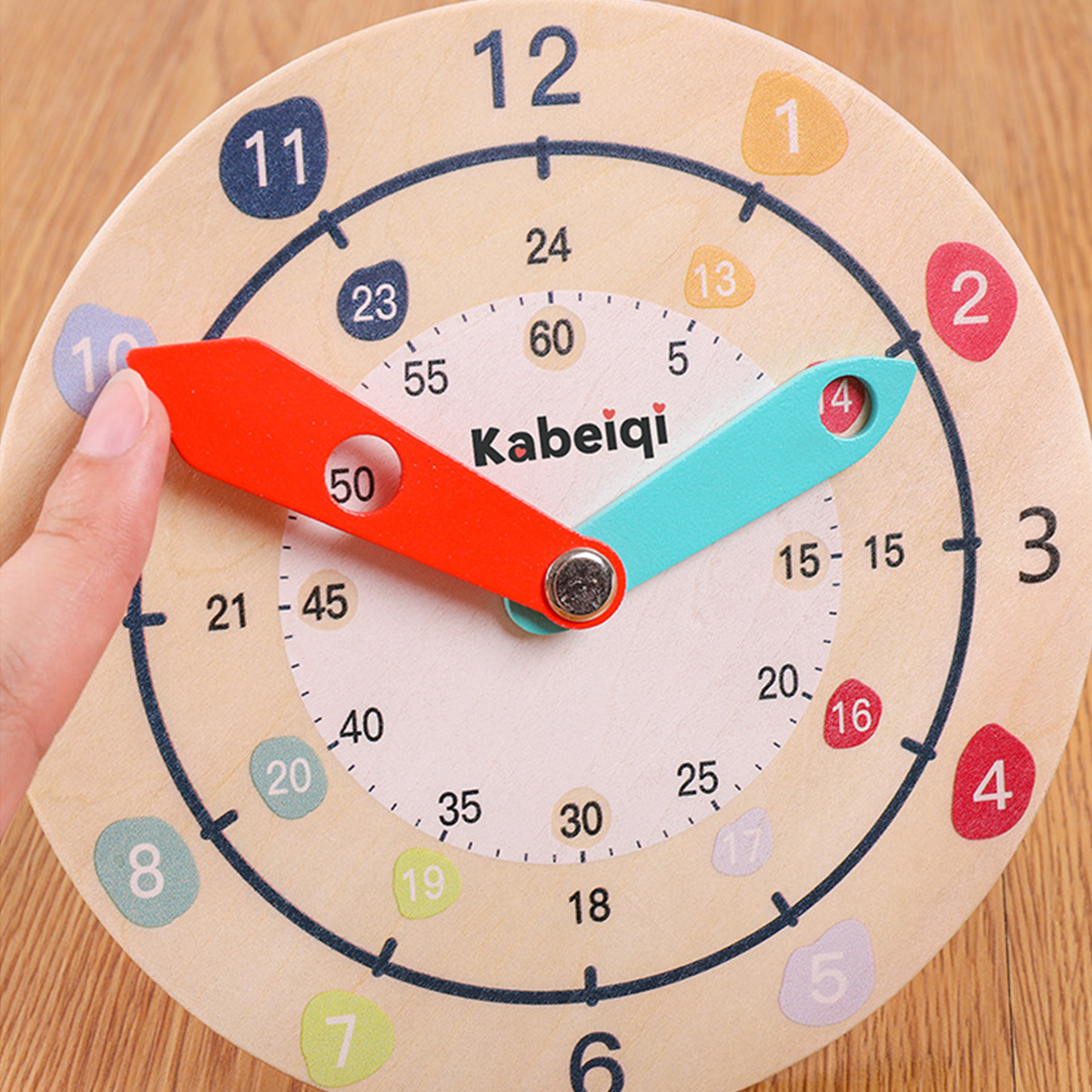 Montessori Clock Toys Wooden Kids Learning Early Educational Hour